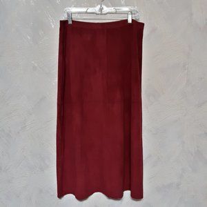 WOMENS SKIRT LIZ CLAIRBORNE Petite Size L Burgundy